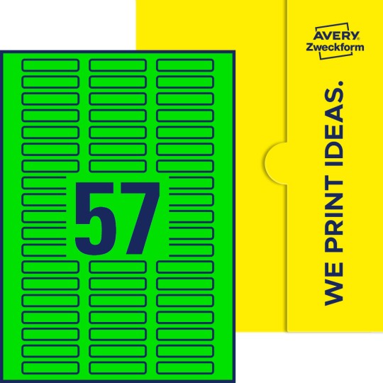 57 stk. etiketter pr. ark.