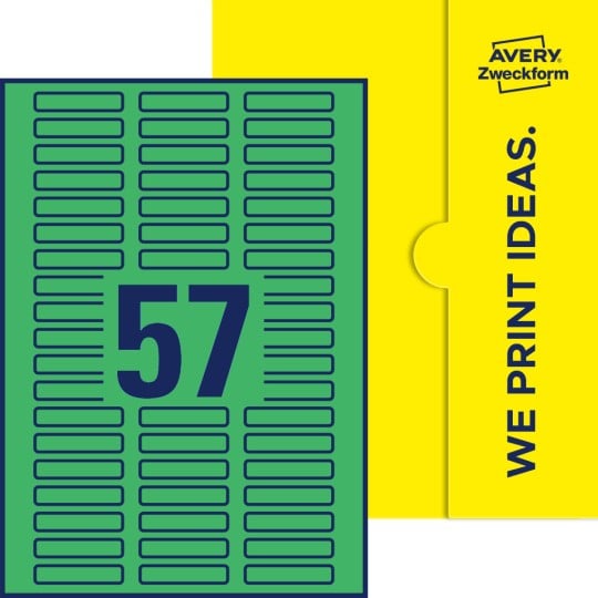 57 stk. etiketter pr. ark.
