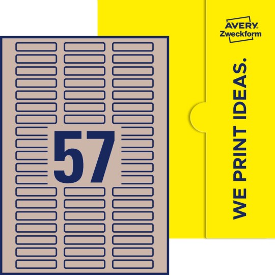 57 stk. etiketter pr. ark.