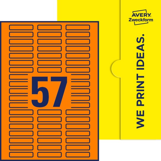 57 stk. etiketter pr. ark.