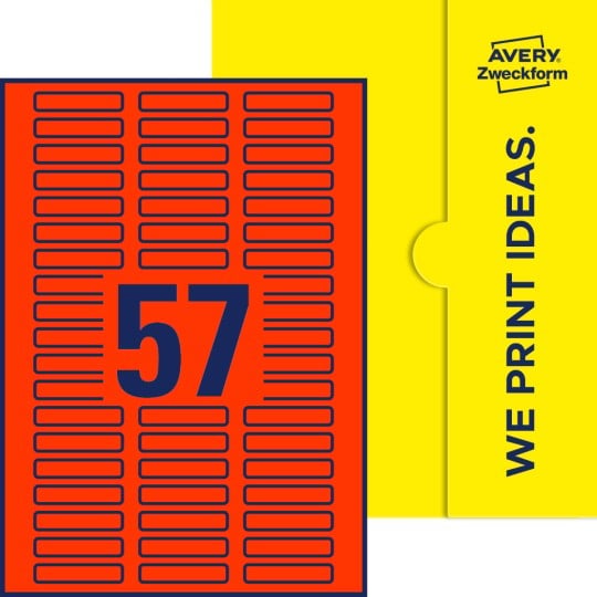57 stk. etiketter pr. ark.