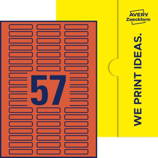 57 stk. etiketter pr. ark.