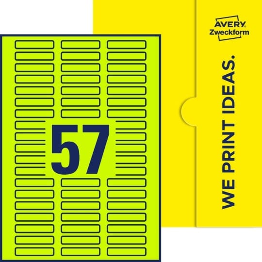57 stk. etiketter pr. ark.