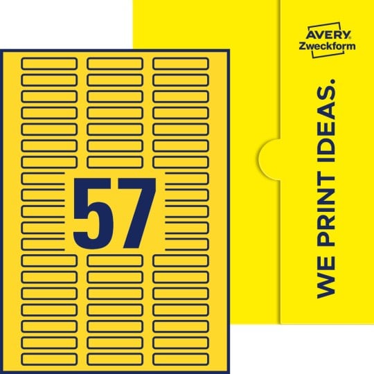 57 stk. etiketter pr. ark.