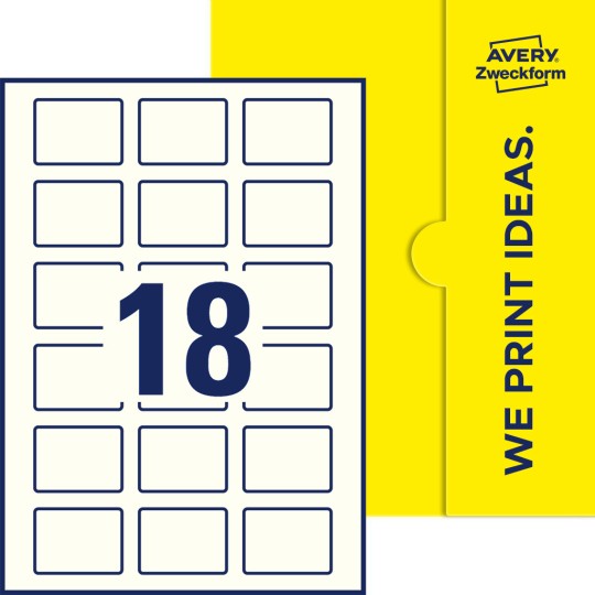 18 stk. etiketter pr. ark.
