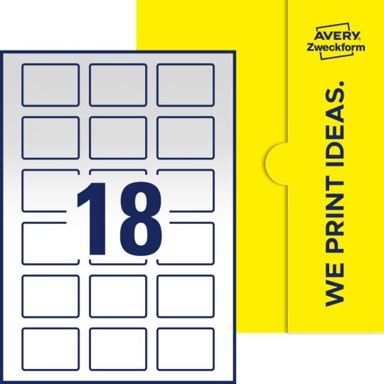 18 stk. etiketter pr. ark.
