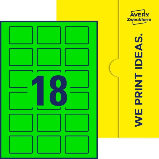 18 stk. etiketter pr. ark.