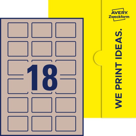 18 stk. etiketter pr. ark.