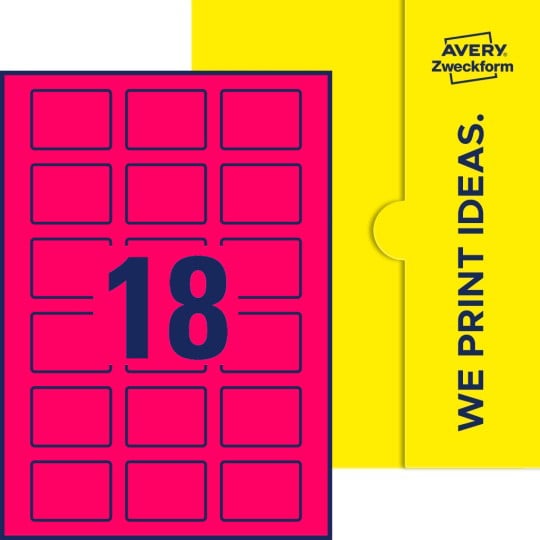 18 stk. etiketter pr. ark.