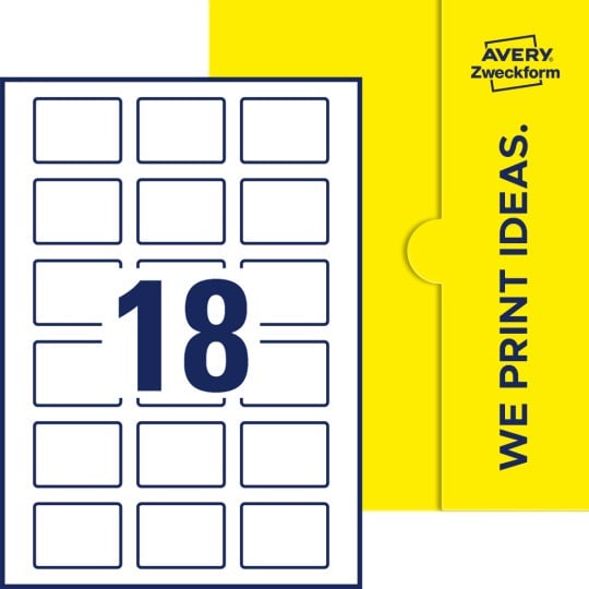 18 stk. etiketter pr. ark.