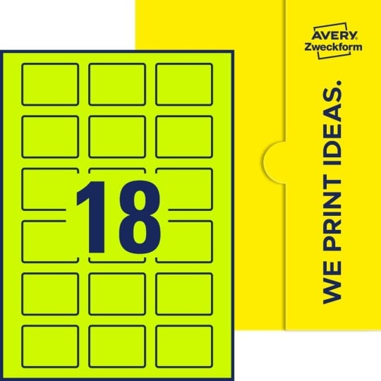 18 stk. etiketter pr. ark.