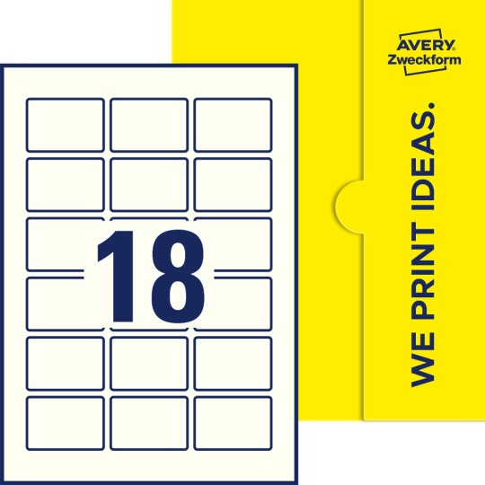 18 stk. etiketter pr. ark.