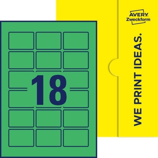 18 stk. etiketter pr. ark.