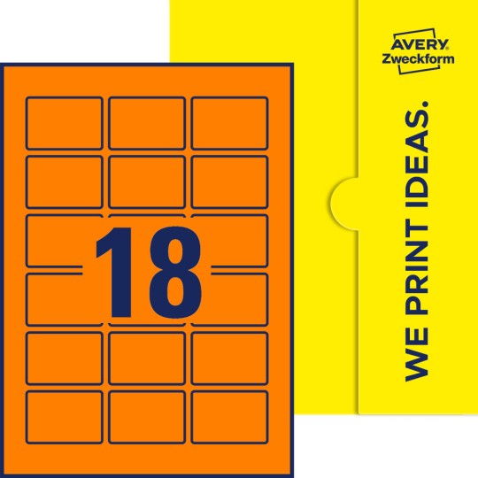 18 stk. etiketter pr. ark.
