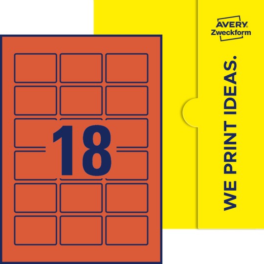 18 stk. etiketter pr. ark.
