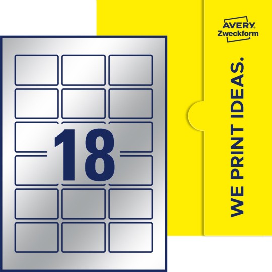 18 stk. etiketter pr. ark.