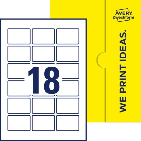18 stk. etiketter pr. ark.