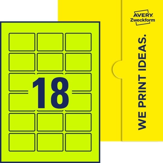 18 stk. etiketter pr. ark.