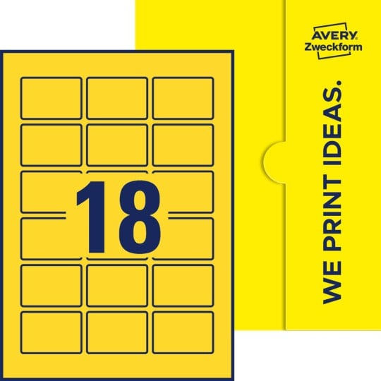 18 stk. etiketter pr. ark.