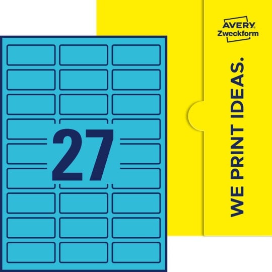 27 stk. etiketter pr. ark.