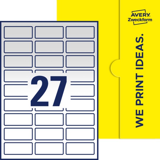 27 stk. etiketter pr. ark.
