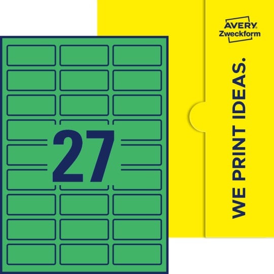 27 stk. etiketter pr. ark.
