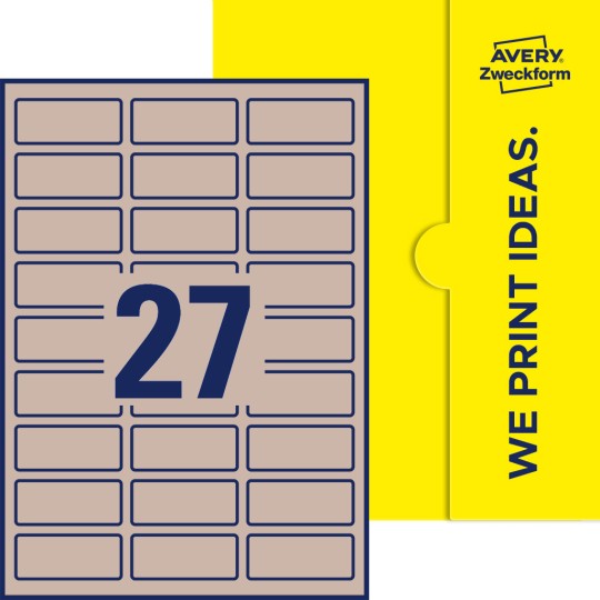 27 stk. etiketter pr. ark.