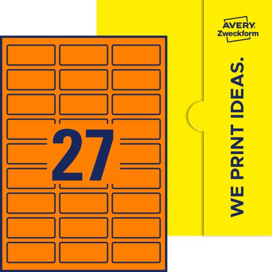 27 stk. etiketter pr. ark.