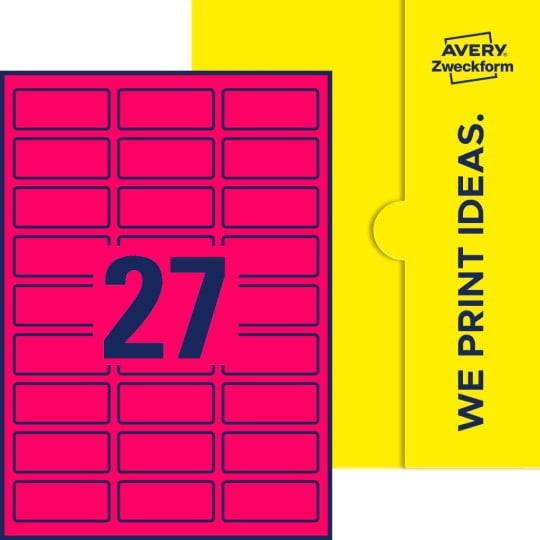 27 stk. etiketter pr. ark.