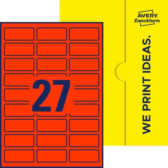27 stk. etiketter pr. ark.