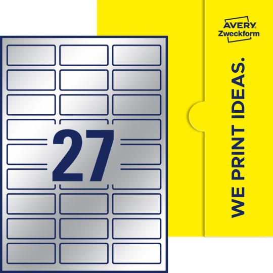 27 stk. etiketter pr. ark.