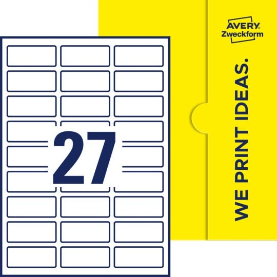 27 stk. etiketter pr. ark.