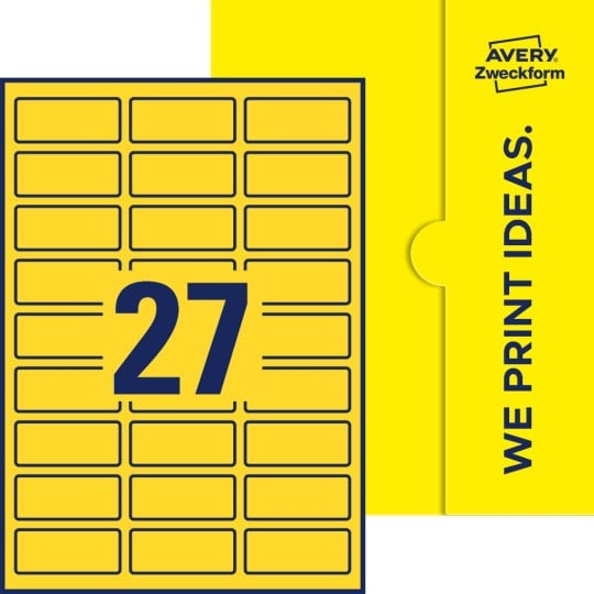 27 stk. etiketter pr. ark.