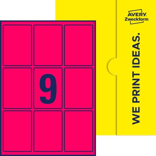 9 stk. etiketter pr. ark.
