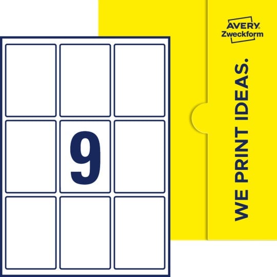 9 stk. etiketter pr. ark.