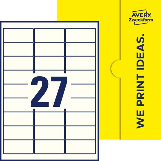 27 stk. etiketter pr. ark.