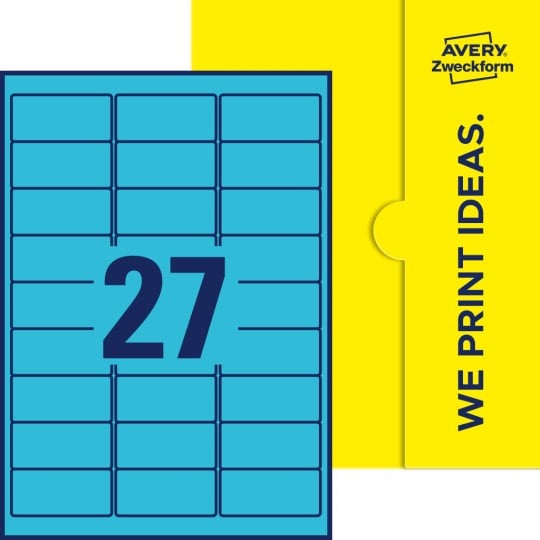 27 stk. etiketter pr. ark.
