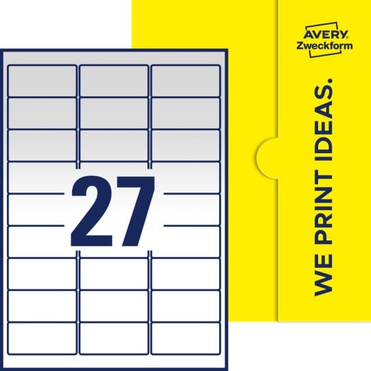 27 stk. etiketter pr. ark.