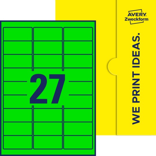 27 stk. etiketter pr. ark.