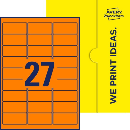 27 stk. etiketter pr. ark.