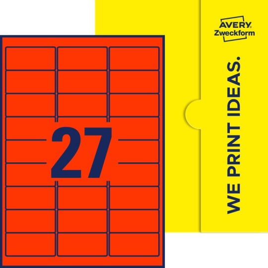 27 stk. etiketter pr. ark.