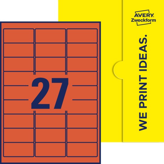 27 stk. etiketter pr. ark.