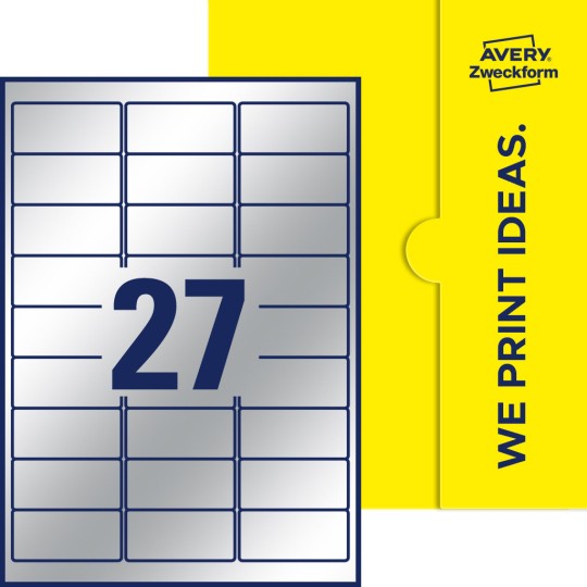 27 stk. etiketter pr. ark.