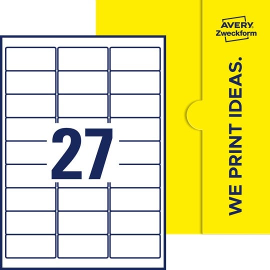 27 stk. etiketter pr. ark.
