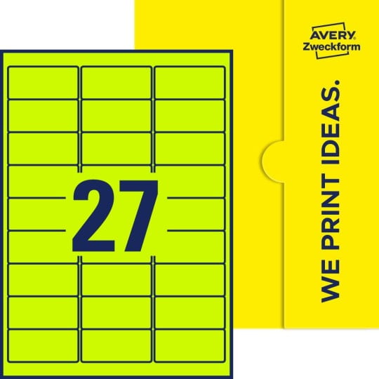 27 stk. etiketter pr. ark.