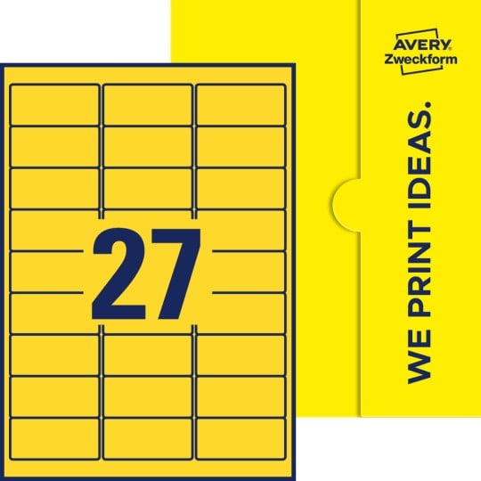 27 stk. etiketter pr. ark.
