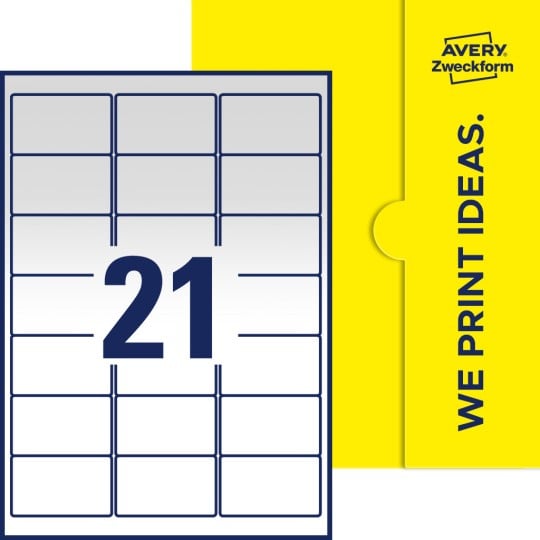 21 stk. etiketter pr. ark.