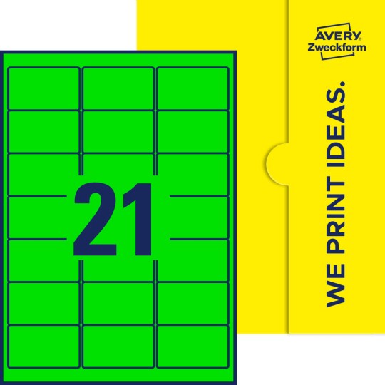 21 stk. etiketter pr. ark.