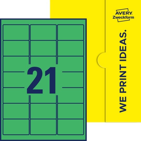 21 stk. etiketter pr. ark.