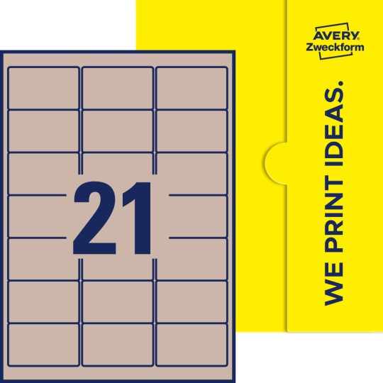 21 stk. etiketter pr. ark.